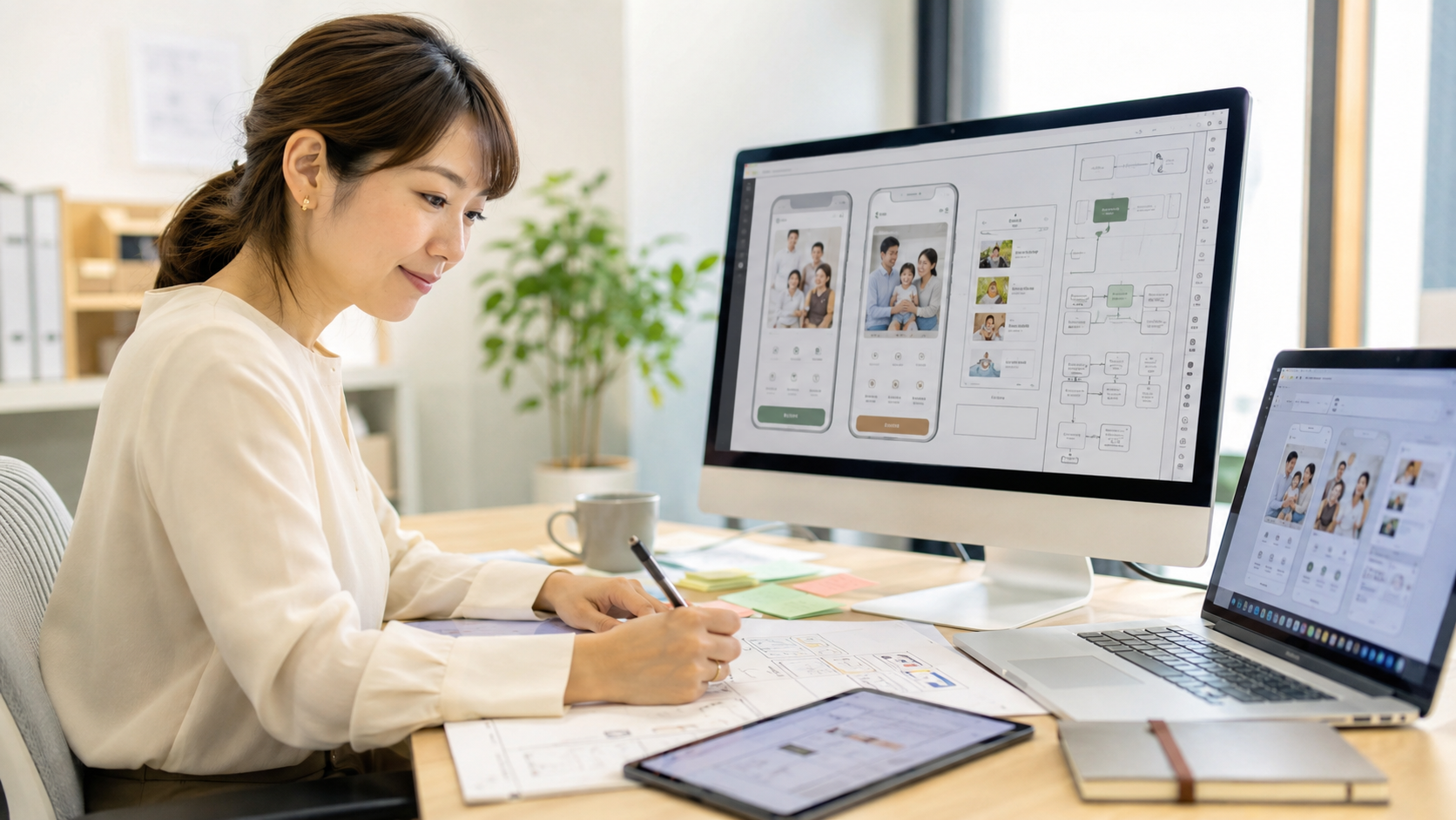サービスの画面をデザインするUIUXデザイナー